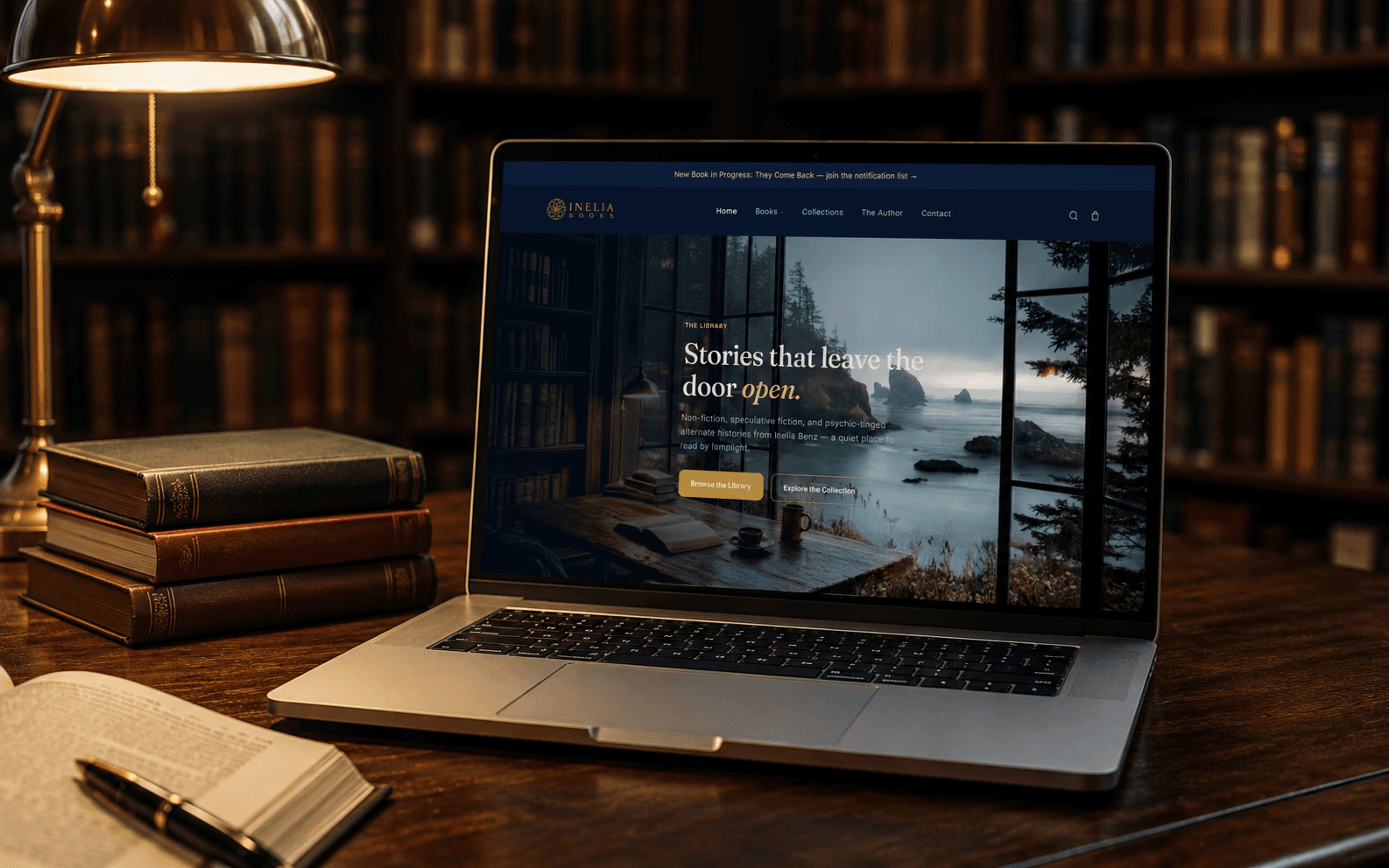 Inelia Benz Books Shopify storefront — case study preview