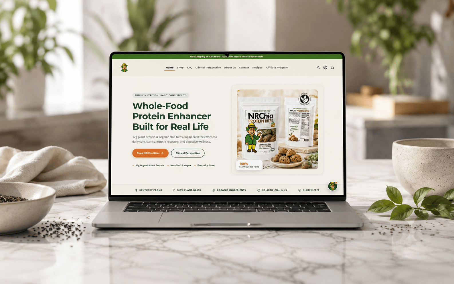NRChia Foods Shopify storefront — case study preview
